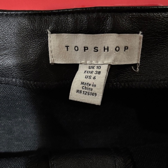 Black Leather Button-Front Skirt - Picture 2 of 5